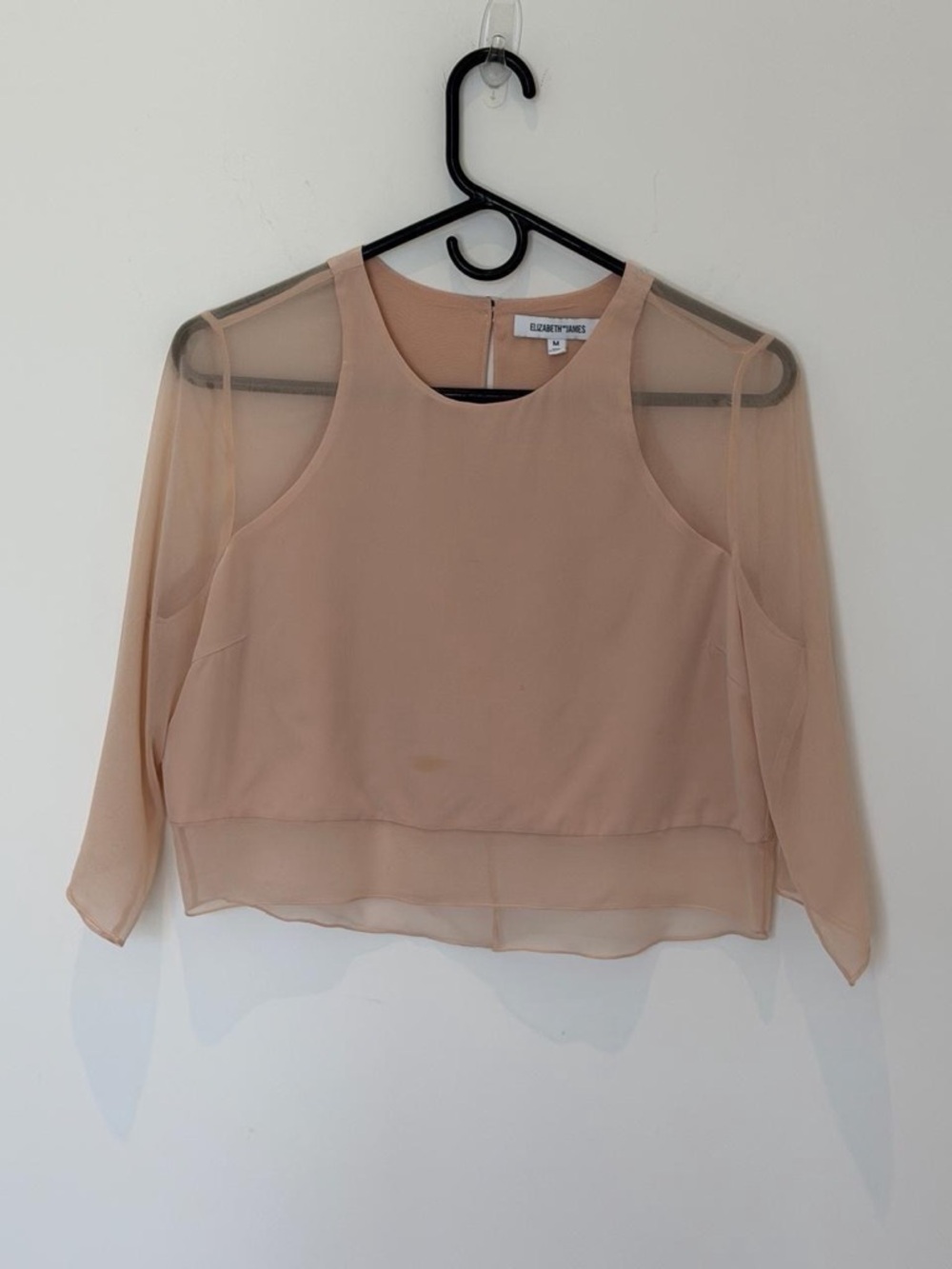Elizabeth and James pink sheer top